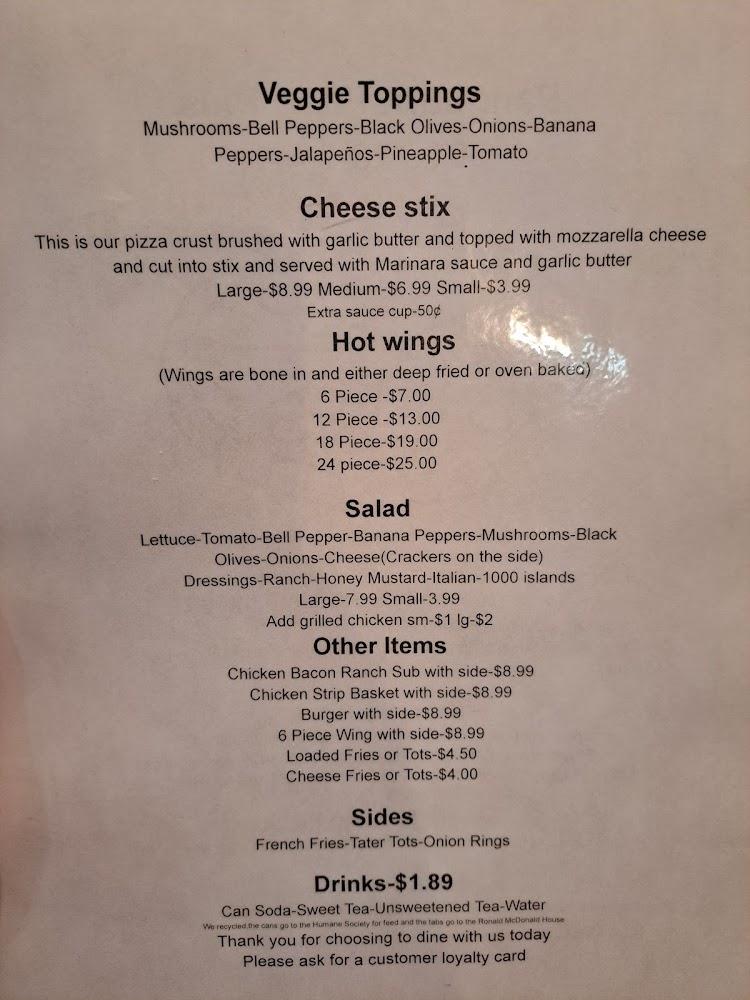 Pangburn Pizza Plus Menu image 1